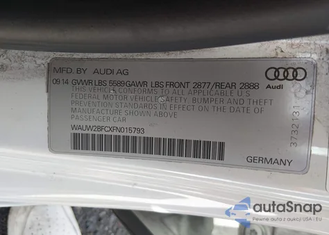 2015 Audi S7 4.0T z USA, uszkodzony, nr VIN WAUW2BFCXFN015793